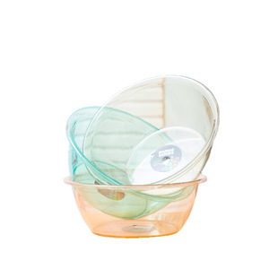 Bassin en plastique transparent rond, durable, pour usage domestique, gris clair, bleu clair, orange clair - Product Image 1