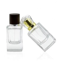 Bouteille de parfum en verre carrée personnalisable en gros 50ml flacon pulvérisateur de luxe bouteille de parfum transparent en verre WX-29