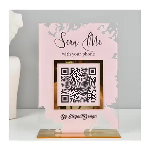 Google Review Pop Card Stand Google Social Media Office Tabletop Sign Holder Printed Signage Acrylic Qr Code Arch Sign