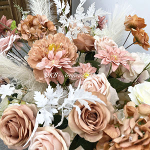 Chemin de table personnalisé fleurs artificielles chemin de table violet soie rose mariage fleur chemin de table mariage - Product Image 4