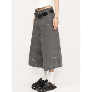 Pantalones Cortos de Mezclilla <span class=keywords><strong>Gris</strong></span> Y2K 2026 de Doble Rodilla Personalizados, Estilo Bermuda Holgados con Efecto Desgastado para Hombre, Jeans Cortos Casuales para Hombre - Product Image 3