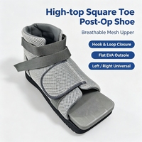 Chaussure post-opératoire ajustable à bout carré et tige haute en maille respirante, idéale pour les blessures au pied, la hallux valgus et la fixation post-opératoire du pied - Grande Vente