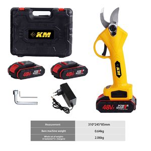 กรรไกรตัดกิ่งไฟฟ้า Km Power Shears 48V แบบไร้สาย ชาร์จไฟได้ แบตเตอรี่ลิเธียม ตัดได้สองด้าน สำหรับกิ่งไม้ขนาดใหญ่และต้นไม้ผลไม้ - Product Image 2