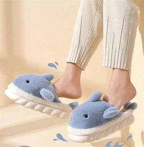 Chaussons d'intérieur en peluche pour garçon et fille, motif requin de dessin animé, en coton, chauds, doux, à semelle épaisse, pour l'hiver - Product Image 6