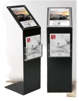 Présentoir d'information en acrylique A4 avec porte-affiches en fer pour salon de voiture