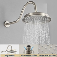 Ensemble de système de douche thermostatique en laiton poli avec pomme de douche pluie et douchette à main, système de douche/baignoire à poignée unique