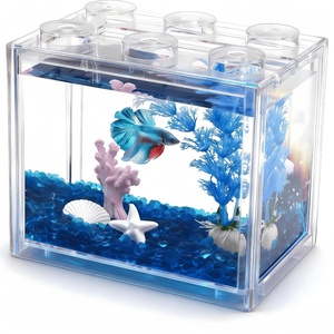 Aquarium en plastique écologique pour poissons Betta, accessoires pour aquarium - Product Image 1