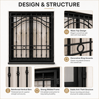 Reja de Seguridad Circular Arqueada para Ventana de Aluminio, Negra, Decorativa, Antirrobo, Protector Exterior para Ventanas