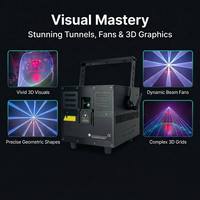 Proyector Láser Profesional RGB de 10W a Todo Color, Control DMX512, para Fiestas, Discotecas, Escenarios, Animación, Clubes Nocturnos, DJ, Bares - LED