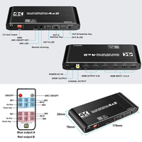 Matrice HDMI Justlink 4K 60Hz 4x2, commutateur multi-visionneur 4 entrées 2 sorties HDMI 2.0 HDCP2.2 HDR, extracteur audio ARC, EDID, télécommande IR