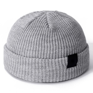 Custom Woven Label Eco Friendly Sustainable RPET Acrylic Wool Material Unisex Gorras Cuffed Skull Cap Beanie Waffle Knitted Hat - Product Image 4