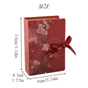 Kitap tarzı baskılı düğün Favor kutusu-şerit yay Ins tema şeker ambalaj gelin partisi için yeniden hediye ve özel olay dekor - Product Image 2