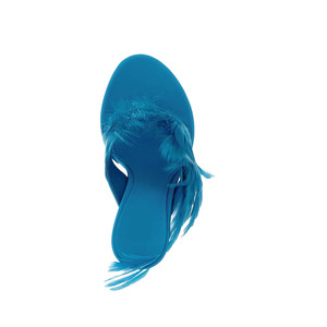 <span class=keywords><strong>Scarpe</strong></span> di Design con Decorazione di <span class=keywords><strong>Piume</strong></span> Blu, Tacco a Spillo, Sandali con Tacco Alto da Donna per Cene ed Eventi 2026 - Product Image 4