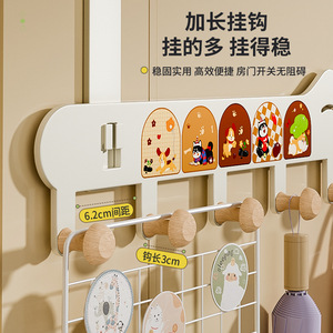 Organizador de Ropa Rectangular para Colgar en la Puerta, con Ganchos de Madera, para Almacenamiento en el Dormitorio, para la Prosperidad Familiar - Product Image 4