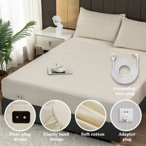 Drap-housse de mise à la terre en coton biologique 95% et fibre d'argent pur 5%, format King Size 78*80 pouces, pour usage domestique - Product Image 2