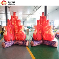 Livraison gratuite 3m-10ft haut gonflable feu de camp feu de camp modèle feu flamme ballon avec éclairage pour la décoration de la publicité extérieure