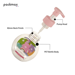 300ml PET Foam Pump Sprayer Bottle (Cylinder Shape) for Hand Soap Facial Mousse & Child <b>Shower</b> Gel-Wholesale - Product Image 2