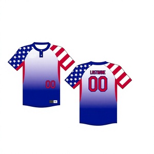 Haute qualité 2 boutons sublimation impression personnalisée maillots de baseball uniforme de baseball personnalisé - Product Image 1