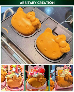 Machine à gaufres à crème glacée professionnelle antiadhésive en forme de Hello Kitty de Delbosen, fer à gaufres antiadhésif pour les snacks, pour les boutiques de desserts - Product Image 3