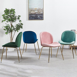 Modern Curved Velvet Accent Chair Golden Stainless Steel Leg for Cafe Dessert Shop Restaurant Hotel Wholesale Bulk Supply