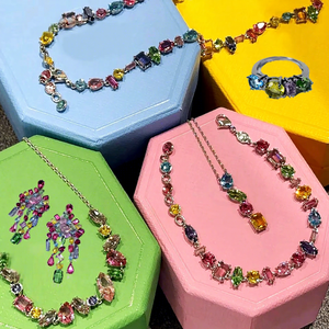 Conjunto de Joyería de Alta Gama Original Candy Crystal 2026, Collar, Pendientes, Pulsera y Anillo de <span class=keywords><strong>Marca</strong></span> de Lujo para Mujer, Regalos de Boda - Product Image 1