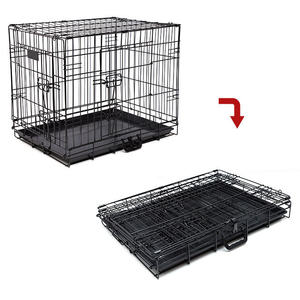 RVS grote opvouwbare hondenkooi met haak-en-lus sluiting, vierkante vorm, duurzaam, geschikt voor binnen en buiten, voor grote honden - Product Image 3
