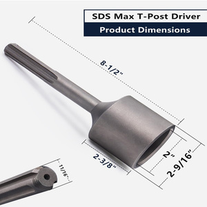 <span class=keywords><strong>Evain</strong></span> SDS_MAX_TPD01 Piqueuse de poteaux en T SDS-Max de 2 pouces, robuste, de qualité industrielle, pour tiges de terre, avec poignée en acier sablée - Product Image 2