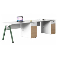 Poste de travail en îlot de bureau, bureau informatique moderne en bois, avec cloison de séparation pour employé, ensemble de mobilier de direction, vente en gros