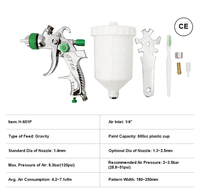 Pistolet de pulvérisation pneumatique professionnel ROKO HVLP à gravité, buse de 1,3 mm, en alliage d'aluminium, capacité du gobelet de 600 ml, bleu, pour peinture automobile