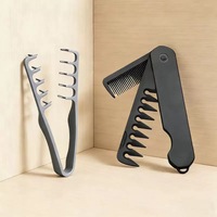 Brosse de massage en V en gros avec texture incurvée en ABS, dents larges pour cheveux bouclés, volume pour franges, pinces crânio-top, brosse coiffante