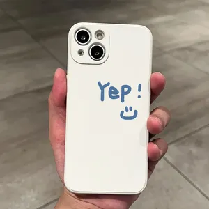 Màu xanh từ yep dễ thương Nụ cười điện thoại trường hợp bìa cho <span class=keywords><strong>Iphone</strong></span> 15 14 13 12 11 Pro Max XR <span class=keywords><strong>7</strong></span> cộng với trường hợp món quà tốt nhất cho cô gái con gái thiếu niên - Product Image 3