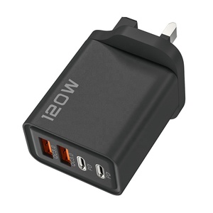 UK <strong>Plug</strong> 120W 4 Ports Fast <strong>Charging</strong> Block 120W USB Type C QC3.0 Wall Charger Usb-c Travel Adapter for Laptop Mobile Phone - Product Image 3