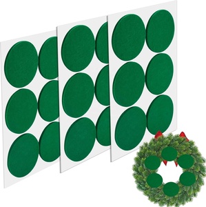 Pegatinas Redondas de Fieltro Verde, Protector de Puertas Autoadhesivo, Almohadillas para Coronas Navideñas para Proteger Puertas o Muebles de Arañazos - Product Image 1