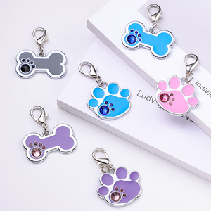 Pendentif en alliage de zinc anti-perte avec empreinte de patte conception d'os en métal sculpté Type de gravure d'étiquette de chat de chien de compagnie - Product Image 4