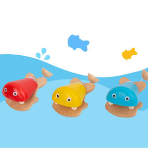Legno naturale pesce tavola sonora giocattolo cartone animato forma di pesce nacchere musicale strumento musicale per bambini - Product Image 5