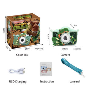 2024 nouveaux produits 48m HD double objectif <span class=keywords><strong>kawai</strong></span> dinosaure enfants caméra vert bleu garçon fille cadeau d'anniversaire cadeau de noël Mini caméra - Product Image 4