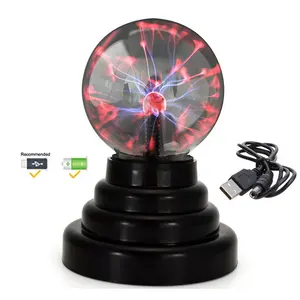 Lampada a sfera al Plasma USB piccola da 3.5 pollici novità lampada a sfera con decorazione regalo di capodanno per bambini