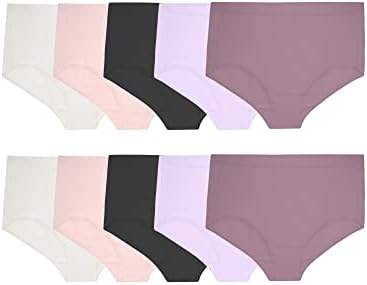 Plus size brief - 10 Pack-negro/blanco/púrpura