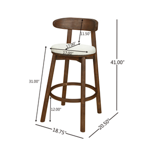 Modern <b>Adjustable</b> Round Cushion <b>Bar</b> <b>Stools</b> with Iron Base for Home <b>Bar</b> & Commercial Use - Product Image 4