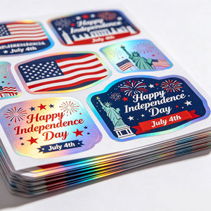 Pegatinas Holográficas <span class=keywords><strong>de</strong></span> Vinilo con Impresión Personalizada, Adhesivas, Impermeables, <span class=keywords><strong>de</strong></span> PVC, con Diseño <span class=keywords><strong>de</strong></span> Logotipo <span class=keywords><strong>de</strong></span> Empresa, Pegatinas Troqueladas - Product Image 2