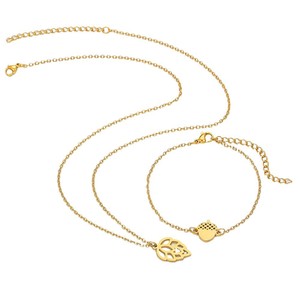 Ensemble de bijoux fantaisie en acier inoxydable avec motifs de citrouille et de dinde de dessin animé, comprenant collier, bracelet et boucles d'oreilles, pour les fêtes - Product Image 5