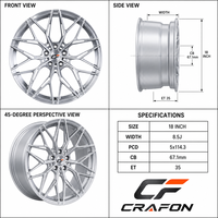 Jantes forgées pour voitures de tourisme CF 127 mm PCD 15 mm 21 pouces, compatibles Genesis Jeep GV80, à déport profond, noires