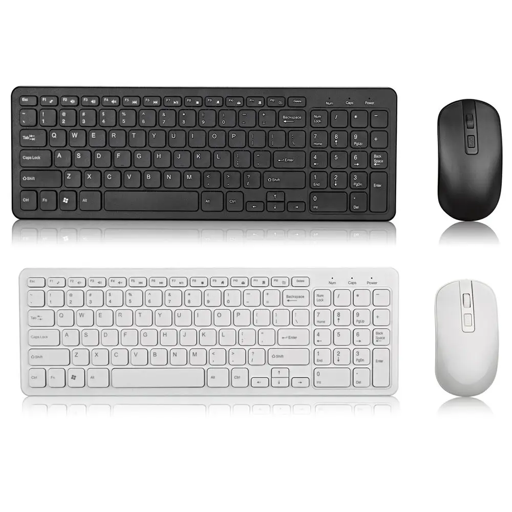 2.4G Wireless Office Computer PC Thin Key board Set Teclados Sans Fil Clavier ET De Souris Combo Kit KeyBoard and Mouse Combo