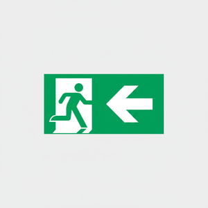 Segno di uscita di emergenza sinistra-segno freccia sinistra-150 in PVC luminescente * 300 mm - Product Image 2