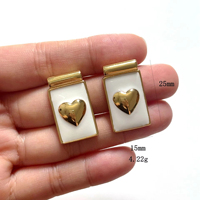 Pendentifs minimalistes en émail blanc en gros, breloques carrées à glissière, croix, cœur, inscription, cadre perlé, bijoux religieux de foi