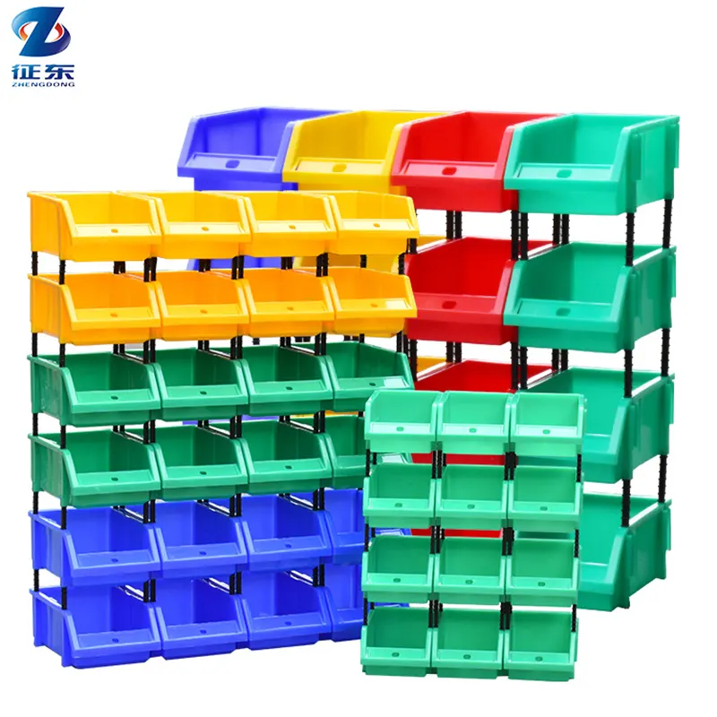 Industrial Plastic Storage Bins Box Tools Shelving Storage Stackable Bins Storage Organizer