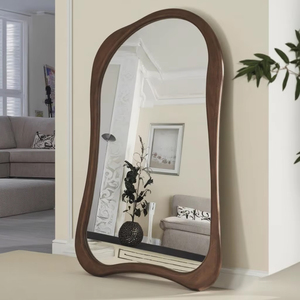 Kem lớn sàn gương tường đứng lớn Trang trí gỗ gương phòng khách đầy đủ chiều dài cơ thể lớn không thường xuyên sàn gương - Product Image 2