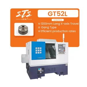 Sistema Fanuc Portaherramientas de alta precisión 1200mm de largo X Axis Travel Slant Bed GT52L Auto Mini Cnc Torno de torneado de madera