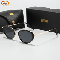 TWOOO T1892 Lunettes de soleil ovales classiques rétro à petite monture, style personnalisé, mode polyvalente, nouveau style, vente en gros directe d'usine