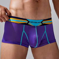 Boxers pour hommes de fabrication chinoise, noirs, personnalisés, taille basse, avec logo en relief, patchwork, antibactériens